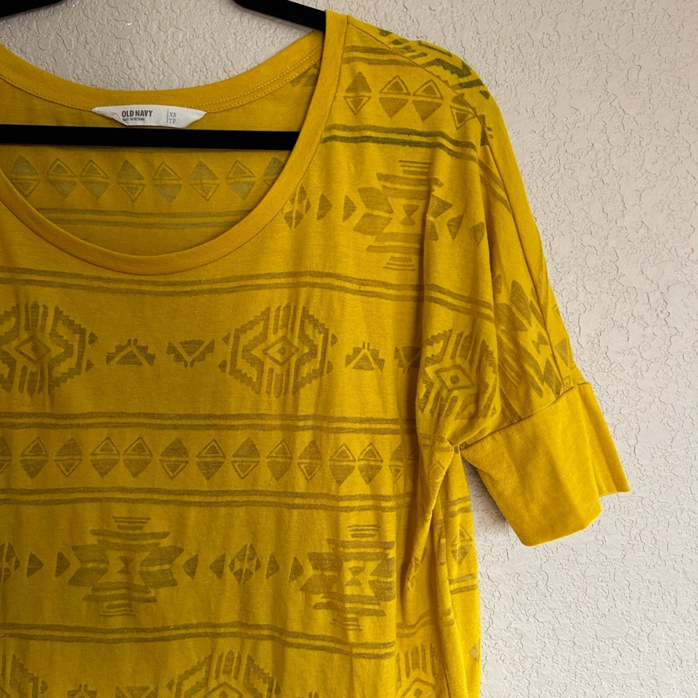 Aztec Print Yellow Tee - Picture 8 of 8